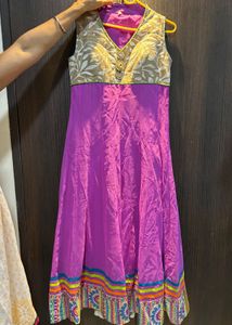 Purple & Gold Ethnic Anarkali Kurta