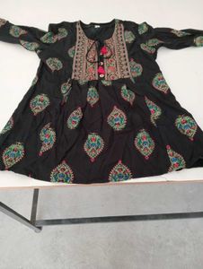 Black Paisley Embroidered Dress