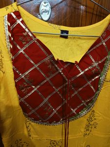 Yellow Flair Kurti With Plazo