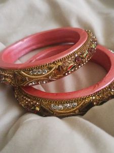 Pink &amp; Gold Bangle Set