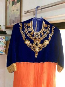 Orange &amp; Blue Party Gown