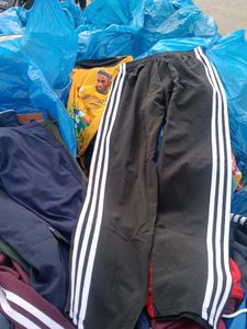Adidas Track Pants - Black with White Stripes