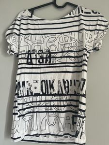 Striped Graphic Print Top