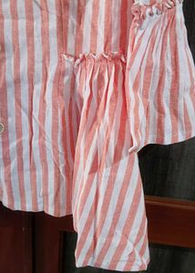 Striped Button-Down Top