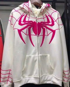 Unisex White Spiderman Full Zip-up Hoodie