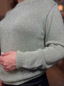 Silver Shimmer Knit Top For Women ◽◻️🤍🐚