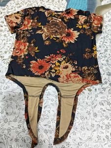 Floral Print Tie-Waist Top
