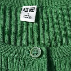 Uniqlo Green Cropped Cardigan
