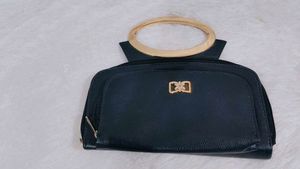 Black And Navy Blue  Hand Clutches For Women
