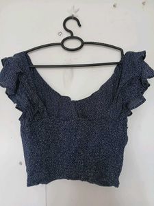 Polka Dot Ruffle Top