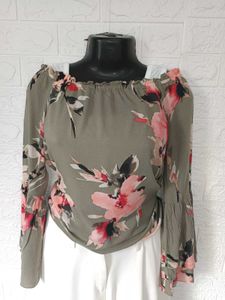 Imported Floral Off Shoulder Top