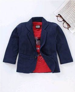 Brand New Blue Blazer & Red Printed Tshirt