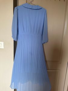 Sky Blue Fit And Flare Dress- M