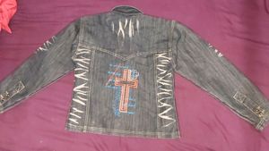 90s Aesthetic Faded Black Denim Jacket