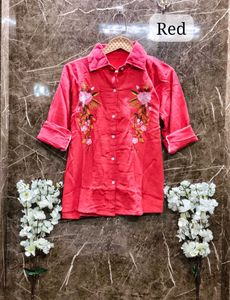 Mulmul Shirt With Embroidery