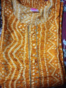Vintage Orange Jaipuri Print Sui