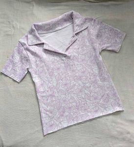 Lavender Floral Print Top