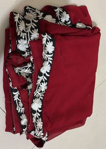 Elegant Maroon Saree