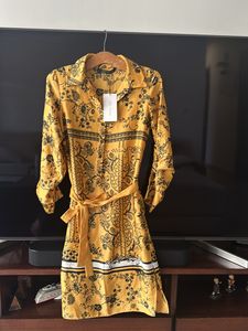 New With Tags Zara Floral Yellow/mustard Dress