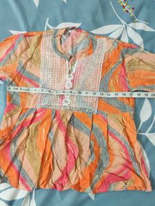 Orange Print Top