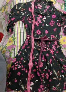Floral Print Button Down Kids Dress