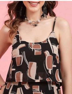 Black Printed Aline Dress 👗