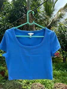 Blue Cropped Tee