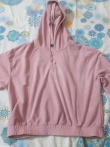 Korean Pink Hoodie With Zip