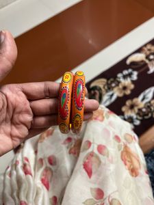 Handcrafted Wooden Bangles - Set of 2