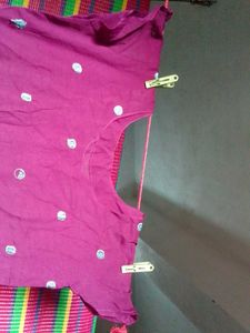 Best Purple Colour Kurta With Flower Design