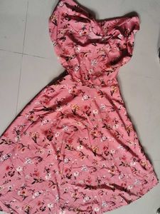 Floral Print Peach Dress