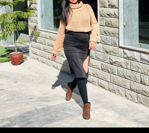 Ribbed Knit Turtleneck Sweater