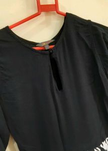 Elegant Black &amp; White Flared Dress🖤