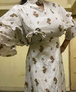 Women Midi White Dress Party Wear
