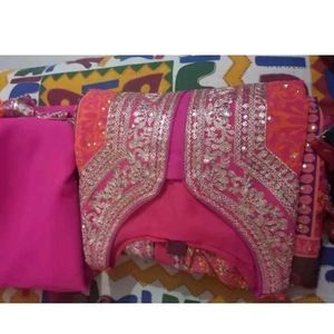 Elegant Pink &amp; Orange Salwar Suit