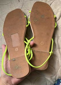 Neon Strappy Sandals