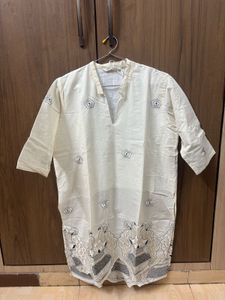 Elegant White Kurta Coord set