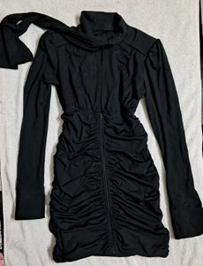 Luxury High Fashion Runway Black Mini Dress