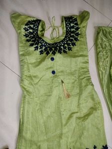 Green Embroidered Kurta Set