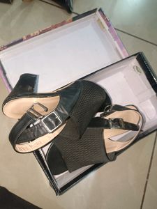 Women&#39;s Knit Chunky Block High Heels