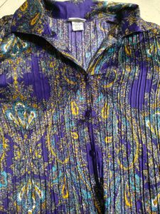 Paisley Print Button Down Blouse