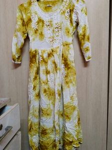 Vintage Tie-Dye Embroidered Dress