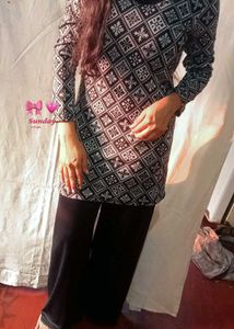 Patterned Top &amp; Pants Set