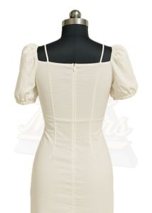 White Mini Dress Puff Sleeve
