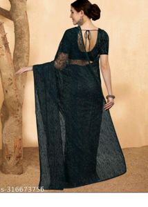Brand New Black Net Saree