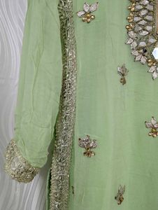 Mint Green Gota And Mirror Work Suit