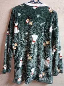 2PCS PLUS SIZE Fashion Fleece Night Suit