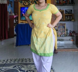 Yellow Embroidered Kurta Set