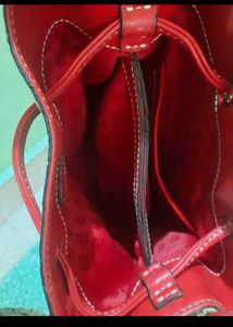 Gray &amp; Red Bucket Bag