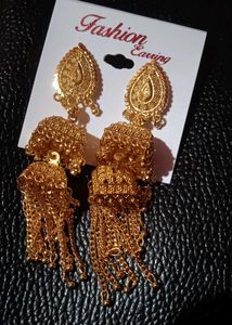 Golden Jhumka Earrings